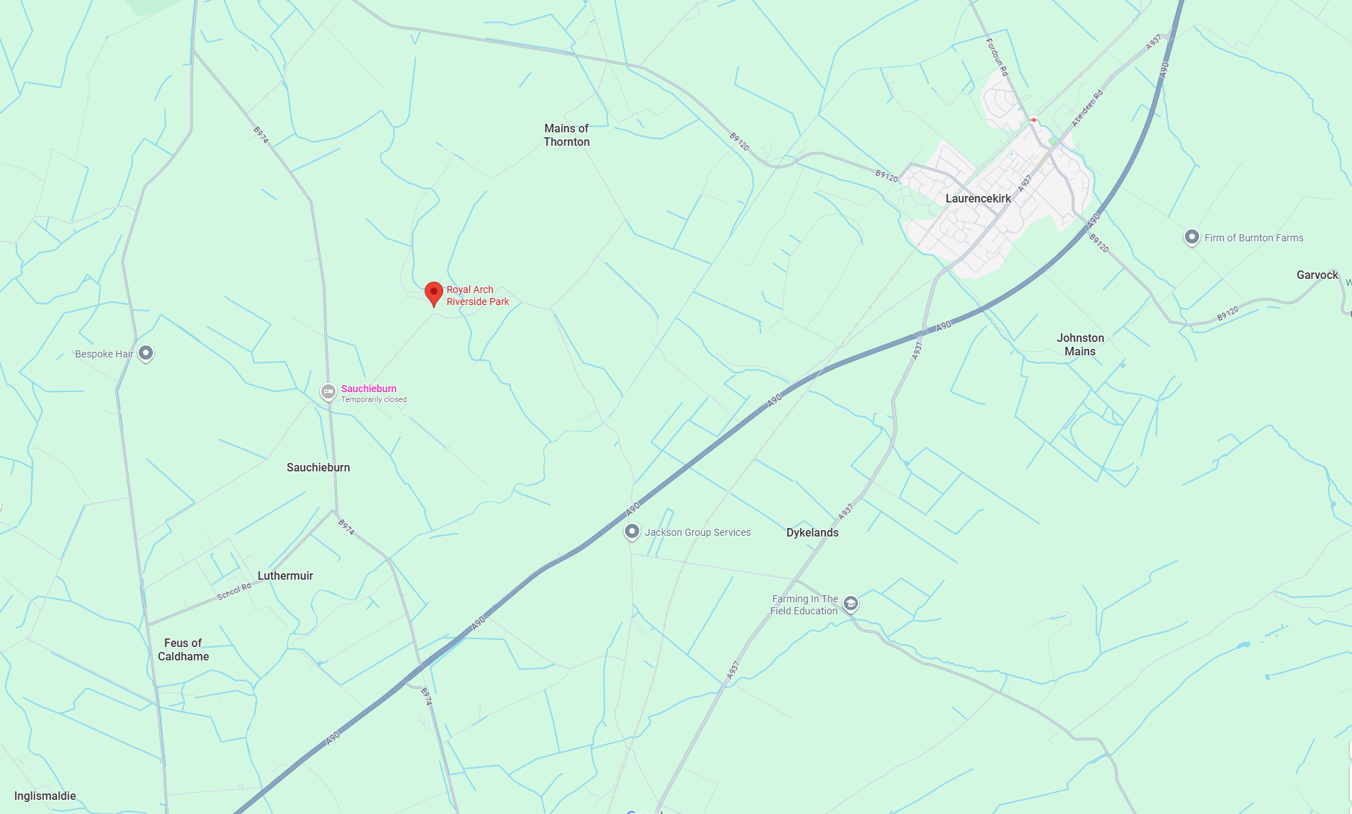 Map showing location of Royal Arch Riverside Park